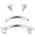 FIBO STEEL 2-5Pcs Stainless Steel 16G 10MM Bar Length Curved Barbell Eyebrow Piercing Jewelry