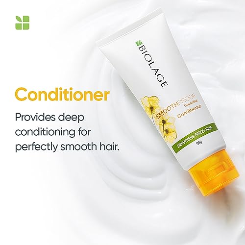 Biolage Smoothproof Conditioner For Frizzy Hair | Provides Humidity Control & Anti-Frizz Smoothness | With Camellia Flower | Natural & Vegan (98gms) - Image 7
