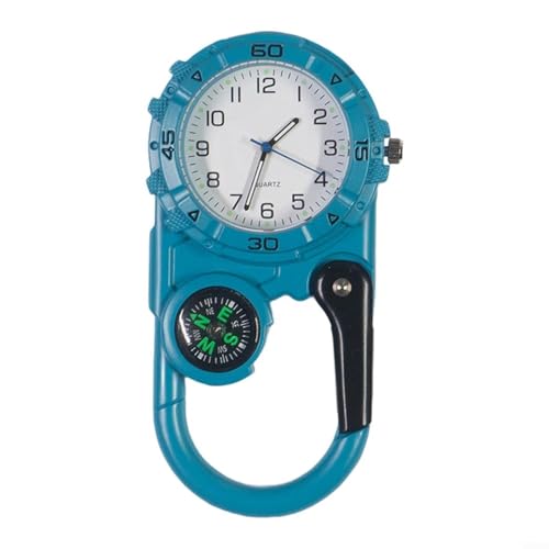 Evenoonest Reloj de bolsillo con mosquetón con manecillas luminosas y brújula integrada para senderismo, camping, escalada y equipo de aventura al aire libre (azul) Evenoonest Reloj de bolsillo con mosquetón con manecillas luminosas y brújula integrada para senderismo, camping, escalada y equipo de aventura al aire libre (azul)