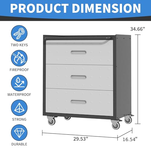 Image of Metal Storage Cabinet for Garage, Tool Cabinet, Utility Cabinet