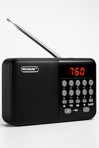 Image of Portable Digital Radio Speaker with LED Display, High-Gain FM Antenna, Numeric Keypad Control FM Antenna | Numeric Keypad | Lightweight (FM-680-BLACK)