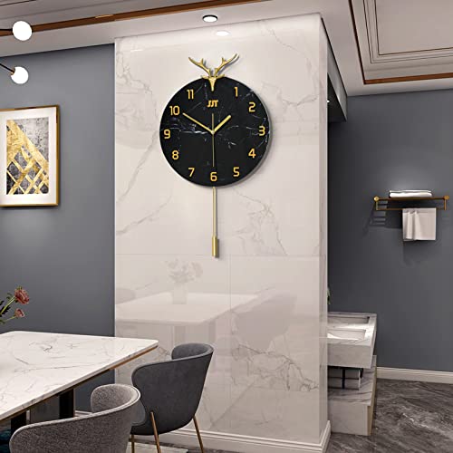 Jujuda Large Wall Clocks For Living Room Decor Modern Black Big Pendulum Wall Clock For Home Kitchen Bedroom Decorative Extra Giant Silent Small Wall Clock Battery Operated Decoration For Indoor House #TOP4