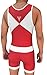 TRI-TITANS Power Reversible red and Blue Wrestling Singlet - Freestyle Greco Roman Folkstyle - Red and Blue Mens & Youths (Adult 2XL: 200lbs-240lbs)