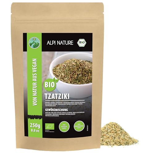 Alpi Nature Condimento Orgánico para Tzatziki 250g, Especias Griego para Gyros, Tzatziki y Untables