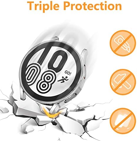 Hianjoo 5-PCS Screen Protectors Compatible with Samsung Galaxy Watch 4 40mm, Slim TPU Protective Case Cover Replacement for Samsung Galaxy Watch 4 40mm - Transparent,Black,Silver,Rose Gold,Daisy