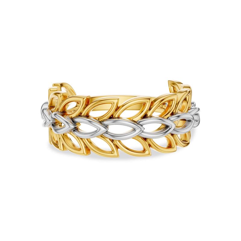 Image of KISNA 9KT / 14KT / 18KT Leaf Cascade Yellow Gold Ring For Women | S14