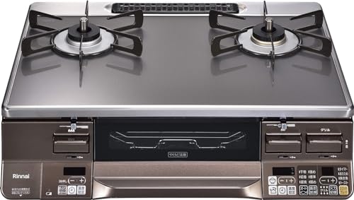 【都市ガス用/左大バーナー】RTS65AWG35R2NGA-DBL リンナイガスコンロ ラクシエプライム 幅59cm ガラストップ 2口 ガステーブル 据え置き 水無し両面焼き オートグリル機能付 ココットプレート付属