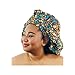 TREJAZ Ankara Silk Bonnet â€“ Satin Bonnet for Women â€“ Satin Bonnet for Curly Hair 100% Cotton â€“ Hair Bonnet for Black Women â€“ Sleeping Hair Bonnet â€“ Hair Bonnet for Braids Color Teal XL