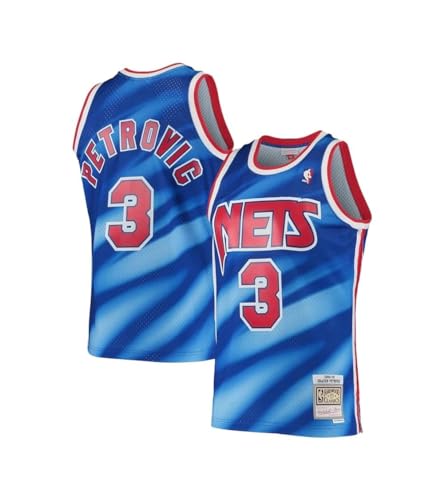 Mitchell & Ness Dražen Petrović #3 New Jersey Nets 1990-91 Swingman NBA - Camiseta, color azul, azul, XXL