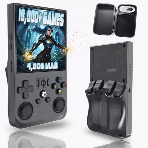 R36S Max Retro Handheld Games Console 18,000+ Pre-Loaded Classics Game, With a Case, 4 IPS Display, Linux OS, 8-Hour Battery