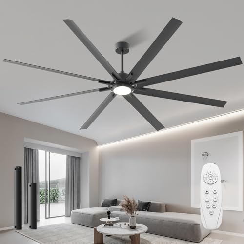 CJOY 96 Inch Ceiling Fan with Lights and Remote, Black