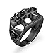 Anillo de boxeo para hombre, titanio, acero inoxidable, dedo, anillo de fitness, joyería de personalidad, anillos de calavera de color plateado para hombres, mujeres, regalo 7 negro