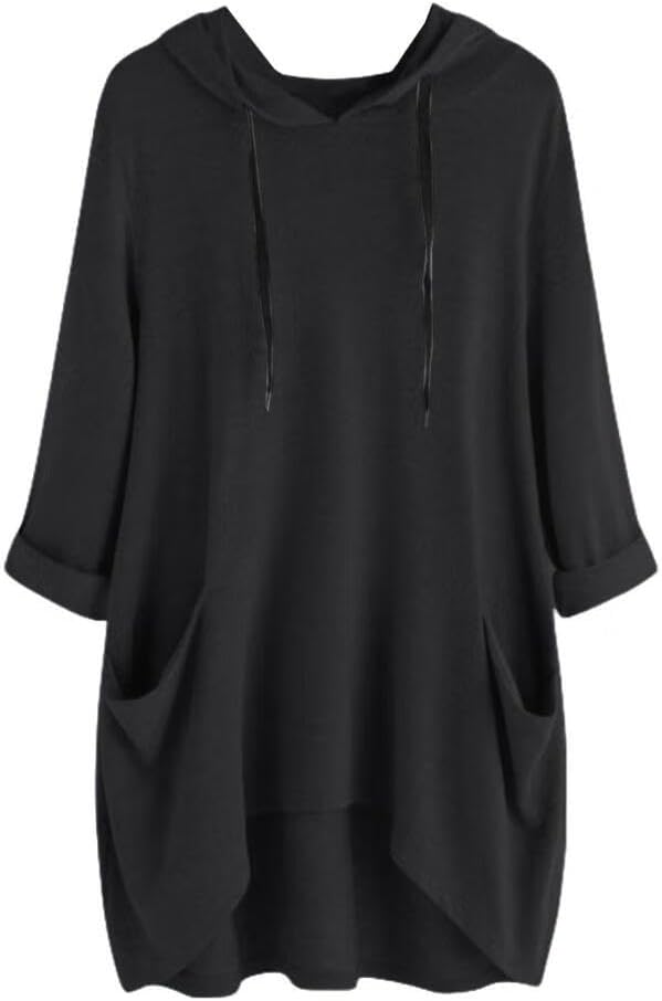 FMCHICO Lightweight Hoodie For Women Long Sleeve Tops Casual Sweatshirts Oversized Pullover Shirts Loose Vintage
