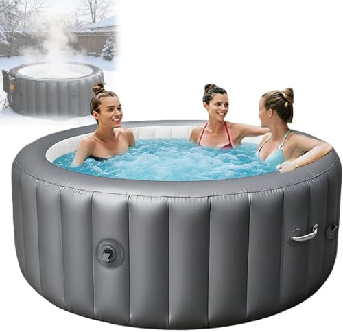 Portable Outdoor Hot Tub Spa, Max 40°C/104°F Heated Bathtub, Inflatable Hot Tub for Relaxation and Hydrotherapy, Easy Setup for Home and Garden Use