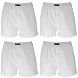 REMIXX Herren Baumwolle Boxershorts Retroshorts, 4er Pack (Weiß, XL/7)