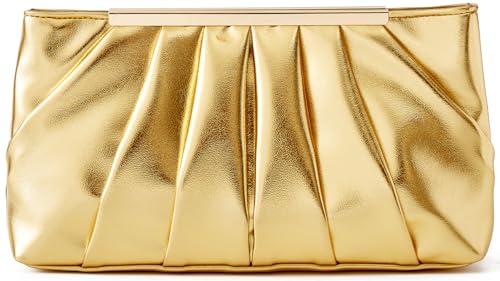 Image of Clutch Purse Dressy Pleated Formal Evening Bag Simple Classy Handbag for Women