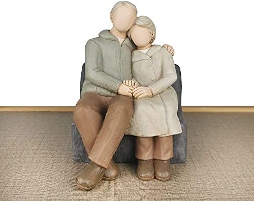 Couple Anniversary Sculpted Hand-Painted Figure Gifts Husband and Wife Wedding Hand-Painted Figurine Gift, Happy 20th - 50th Anniversary Statue for Him and Her Together