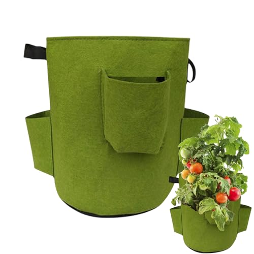 Borsa Per La Coltivazione - Contenitore Per La Coltivazione Di Ortaggi Appendibile, Fioriera Verticale Per Fragole | Sacco Per Piantare Pomodori In Feltro Capovolto, Radice In Tessuto Traspirante, Con