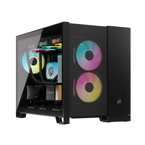 Corsair 2500D Airflow Matx Pc Case - Nessuna Ventola Inclusa - Design A Doppia Camera - Ampia Flessibilità Di Raffreddamento - Compatibile Con Schede 