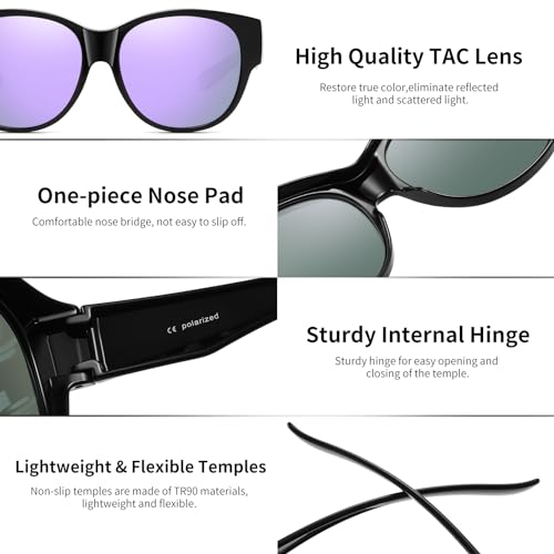 Image of GEGURI Polarized Sunglasses Fit Over Glasses for Men Women, Oversized Square Sun Glasses UV400 Protection Shades