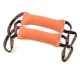Bundle of 2 Orange French Linen Dog Tug Toys (3