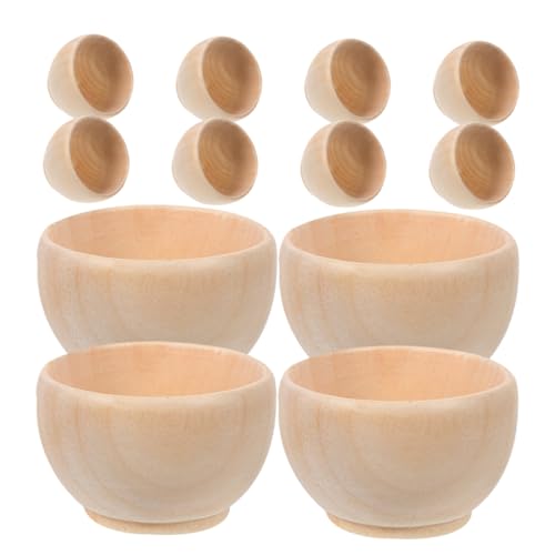Levemolo 12個木製ミニボウル 未塗装 無地のクラフト用小鉢 滑らか仕上げで