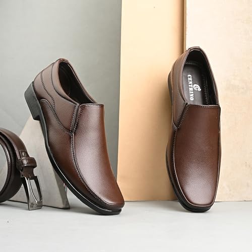 Image of Centrino Men's Formal Shoe | Cushioned Insole Comfortable Shoes | Trendy & Classic Design | Durable TPR Sole Footwear (8113)