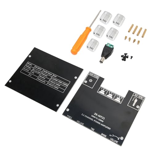Goshyda Scheda Amplificatore Stereo Digitale, ZK‑MT21 Bluetooth 2.1 Canali CC 12‑24 V, Modulo Amplificatore di Potenza HiFi Fai-da-Te, per Altoparlanti 15‑100 W 4‑8 Ω