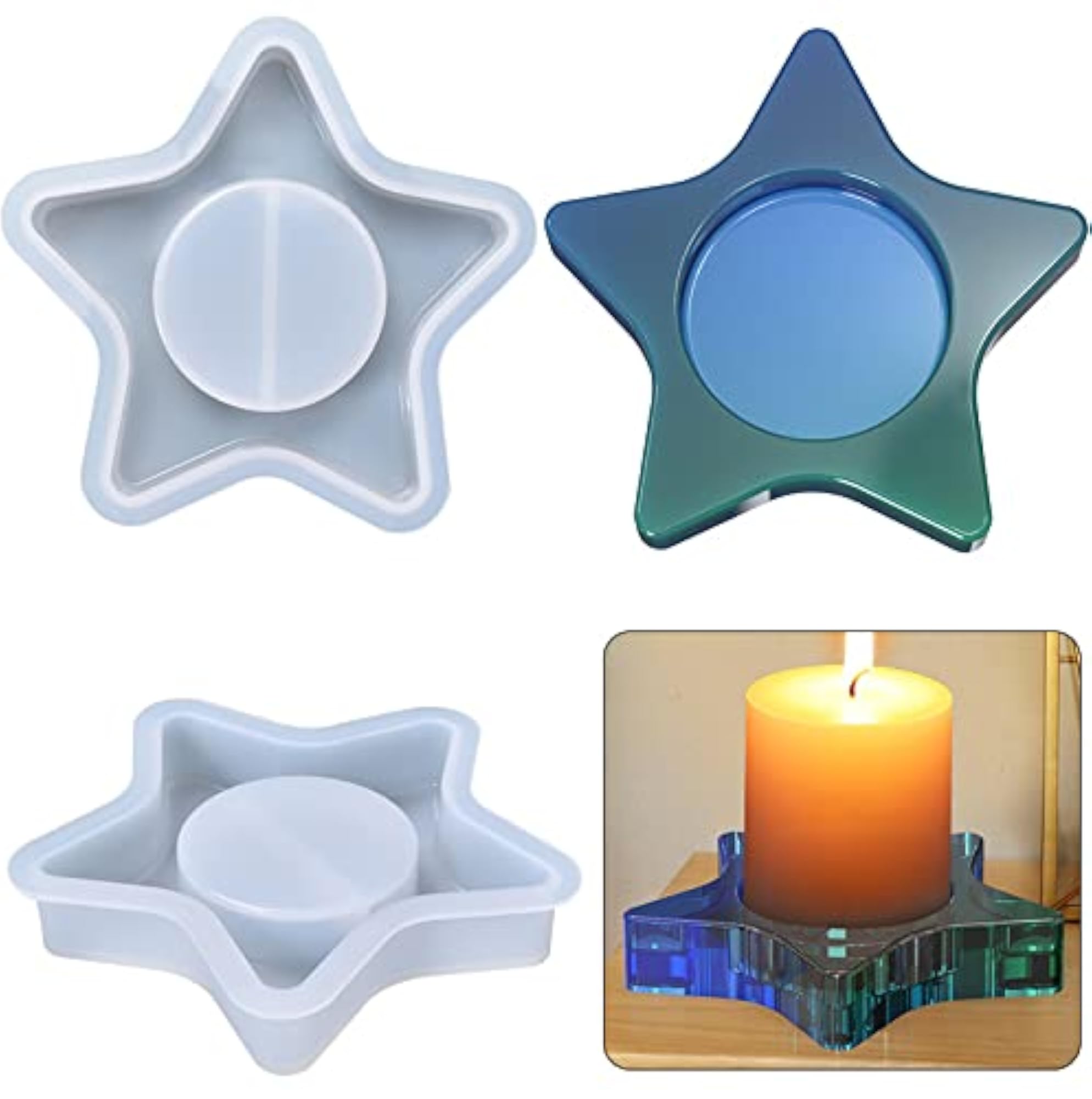 Star Candle Holder Resin Molds for Epoxy