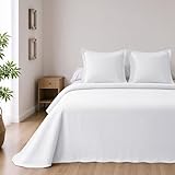 BOHEME | Colcha de Verano Reversible de Microfibra Blanca para Cama de 150 | Ligera, Transpirable y de Secado Rápido | 250x270 cm | Ideal para Entretiempo