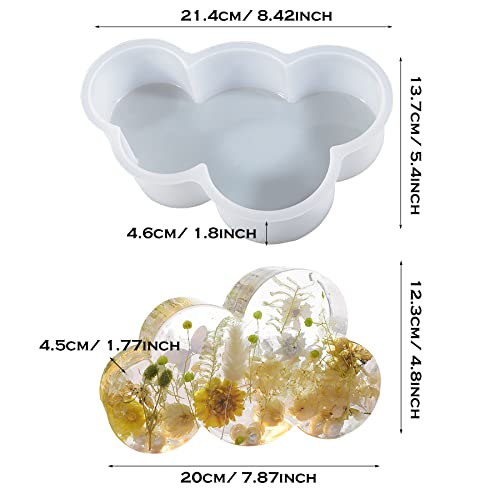 Yayatty Large Resin Molds, Cloud Shape Resin Molds Silicone with USB Powered Wooden Lighted Base Stand for DIY Table Crafts Party Wedding Desktop Lamp Home Decor - Thumbnail 4