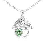 Blisfille Collar Oro Rosa Estrella Colgante Mujer Paraguas del Corazón Gargantillas Bisuteria Aleación Joyas de Colgante &Aceituna