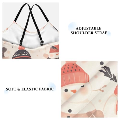 KLL Black White Christmas Snowman Toddler Girl 1-Piece Bathing Suit Summer Swimwear with Adjustable Straps Quick-Dry3