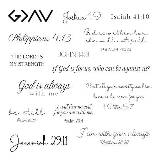 One Grace Strength in God Christian Temporary Tattoos - Inspirational Scriptures Selections -...