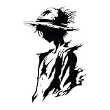 Legend of The Straw Hat - Cool Anime Vinyl Wall Decal – 26 'x 16.8' Black - Waterproof Vinyl Decal for Bedroom Walls, Gaming Rooms, Mirrors, Boys, Girls, Men, Women, Teenagers