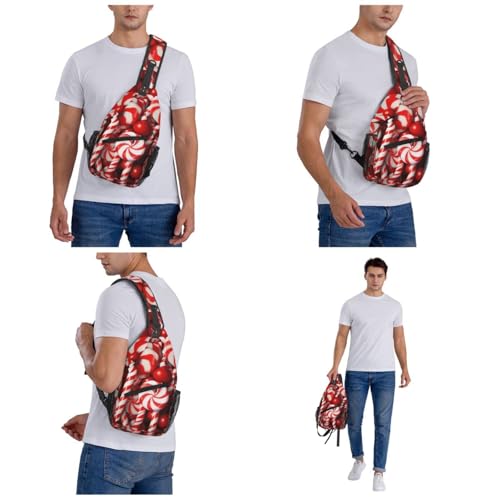 Bolso cruzado Candy Canes estilo Sling para hombre y mujer miniatura 7