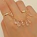 Chain Ring Cubic Zirconia Statement Gold Boho Adjustable Fashion Wedding Rings Engagement Ring for Women Anniversary Birthday Gifts