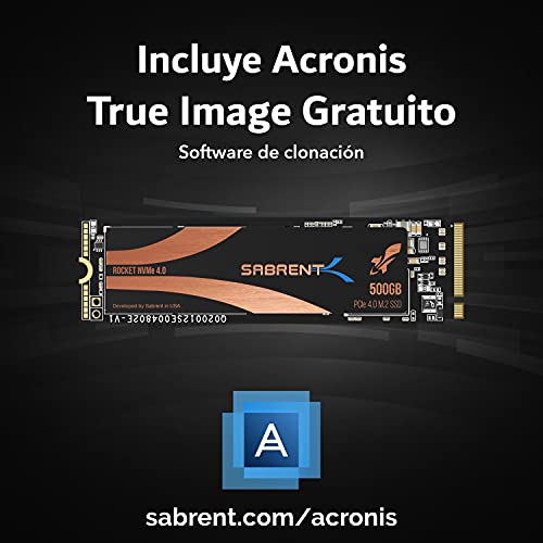 Sabrent-500GB-Rocket-Nvme-PCIe-40-M2-2280-SSD-Interno-Unidad-de-Estado-solido-de-maximo-Rendimiento-SB-ROCKET-NVMe4-500