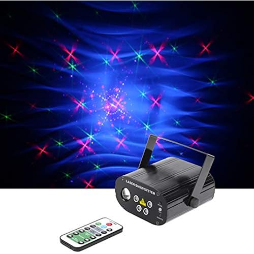Sharelife Mini 4 Lens 90 RGRB Patterns Effect Mixed Red Green Blue LED Watermark Background Projector Light Remote Music Auto for DJ Party Show Home Gig Stage Lighting W96RGRB