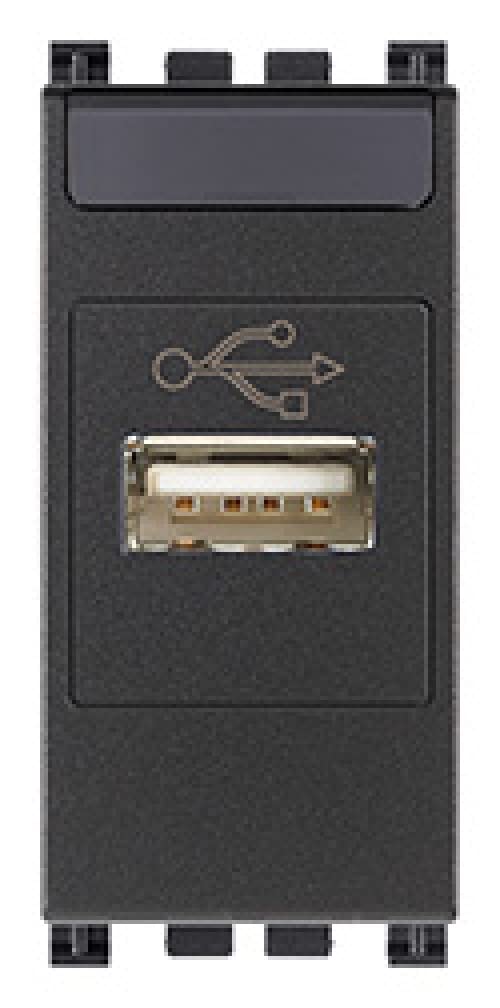 Prise USB Vimar Arke gris double chargeur rapide pour smartphone