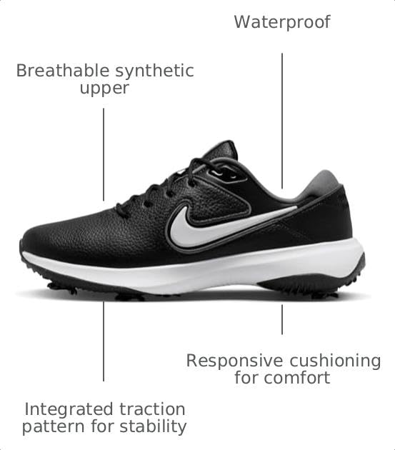 Image of Nike Victory Pro 3 Men's Golf Shoes (Wide) (DX9028-003, Black /Cool Grey /White)