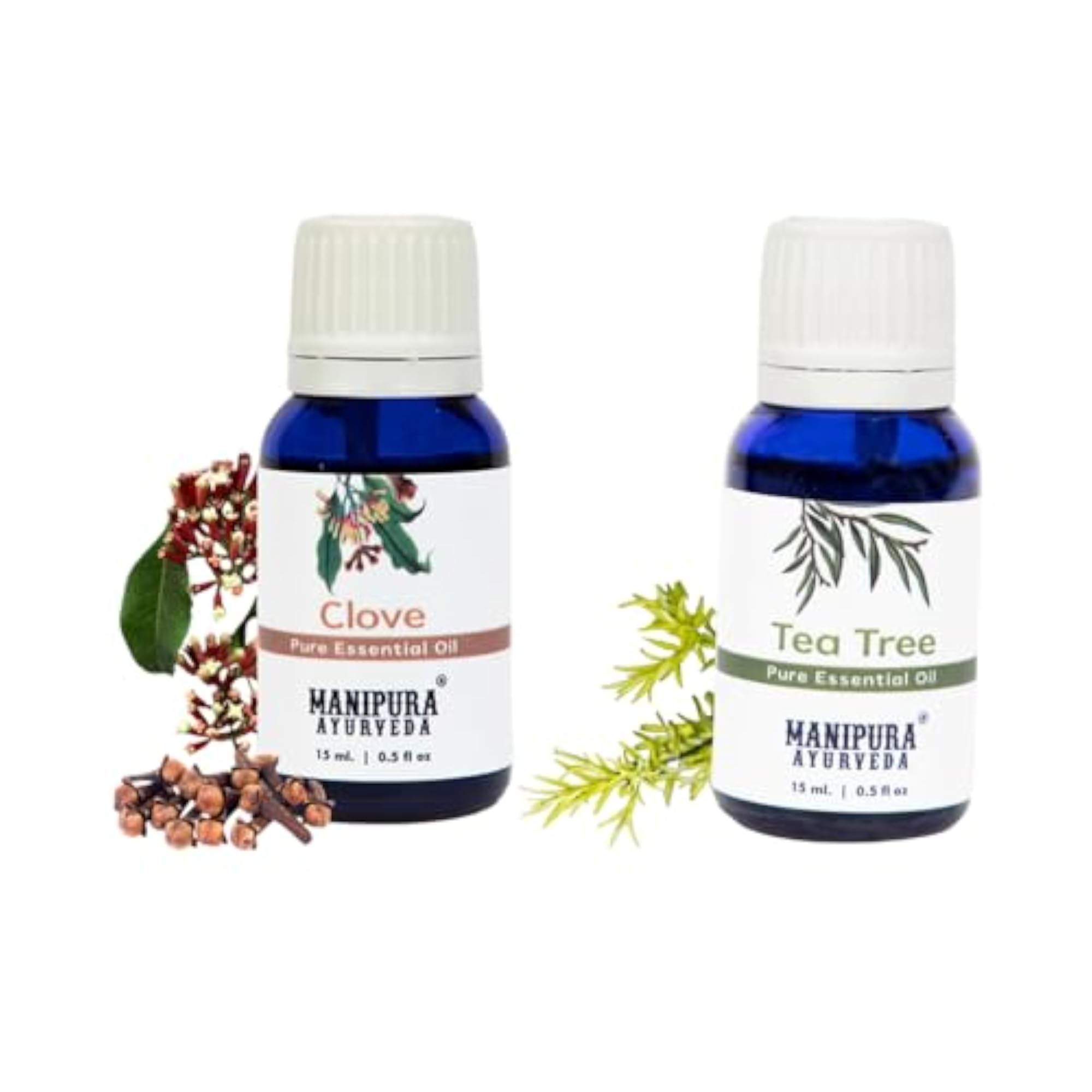 Clove & Tea Tree Oil Diffuser Combo Pack, 100% Pure