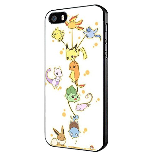 Pikachu Charmander Bulbasaur Mew Eevee Mewtwo for iPhone Case (iPhone 5c black)