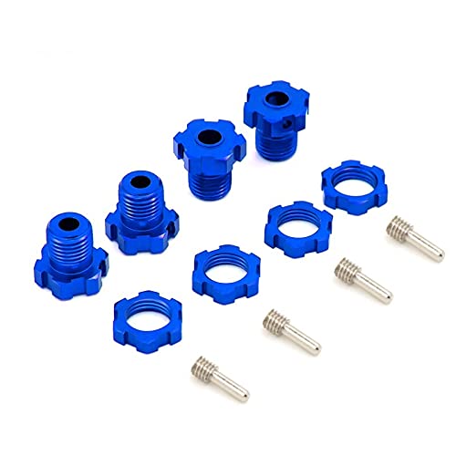 Replacement Part For RC 1/10 E-MAXX REVO 3.3 Slayer Pro 4X4 4Pcs 17mm Hex Nuts Splined Wheel Hubs 5353X - (Color: Navy Blue)