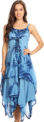 Image of Sakkas Annabella Corset Bodice Handkerchief Hem Dress
