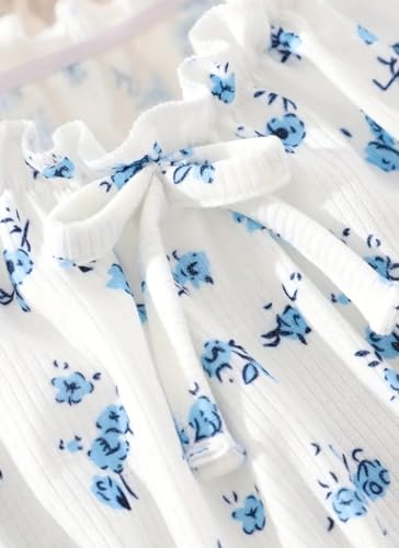 Girls' Puff Sleeve Crop Top for Little Girls - Floral/White4