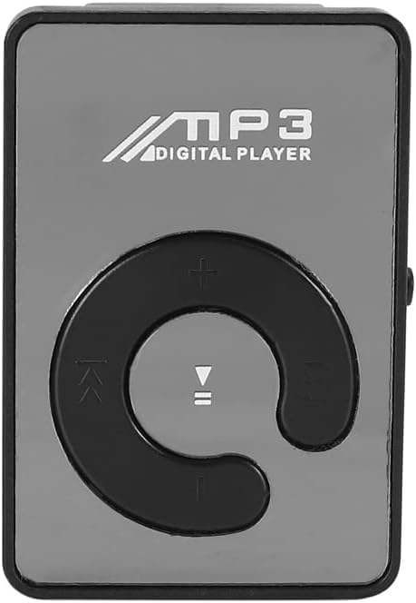 Image of BIGASUO Mini Mirror Clip USB Digital Mp3 Music Player Support 8GB SD TF Card Black, Dark Black
