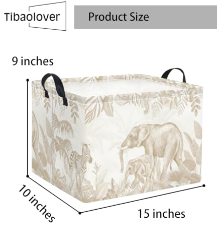 Image of Rectangular Baby Kids Storage Basket for Home Kitchen Girls Cute Toy Storage Bin Organizer Shelf Book Room Decor(Animal)