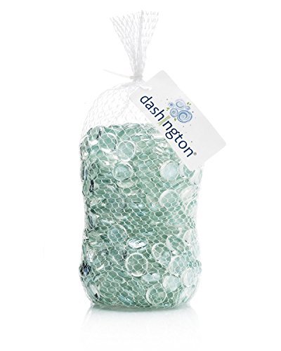 Dashington Flat Clear Marbles, Pebbles (5 Pound Bag) for Vase Filler, Table Scatter, Aquarium Decor - Thumbnail 5