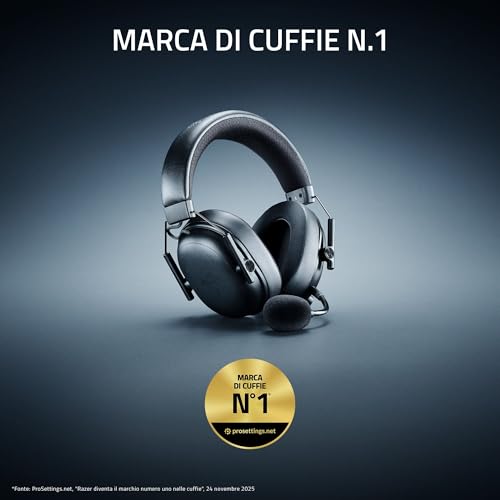 Razer BlackShark V3 - Cuffie wireless per eSport - Driver TriForce da 50 mm - Microfono a banda larga rimovibile - THX Spatial Audio - Wireless 2,4 GHz & Bluetooth - Profili FPS - PC/Mac | Bianco - Vista 3